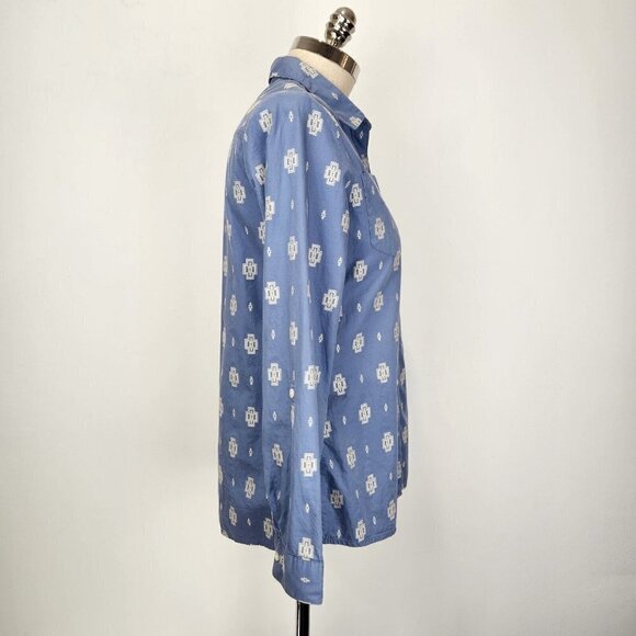 Pendleton Button Up Shirt Womens M Southwestern Blue‎ White Roll Tab Sleeves - Picture 3 of 10